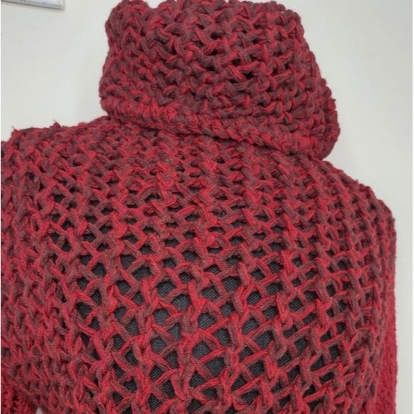 Helmut Lang Tattered Tapped Knit Wool Turtleneck Sweater M - Picture 7 of 9